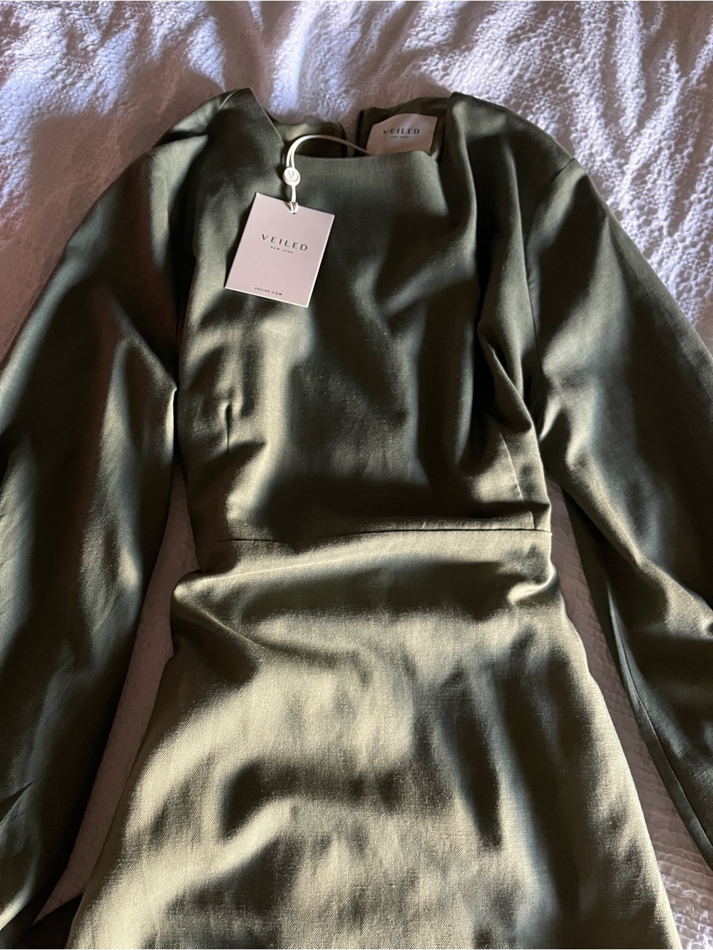 Veiled Olive Green Maxi Dress